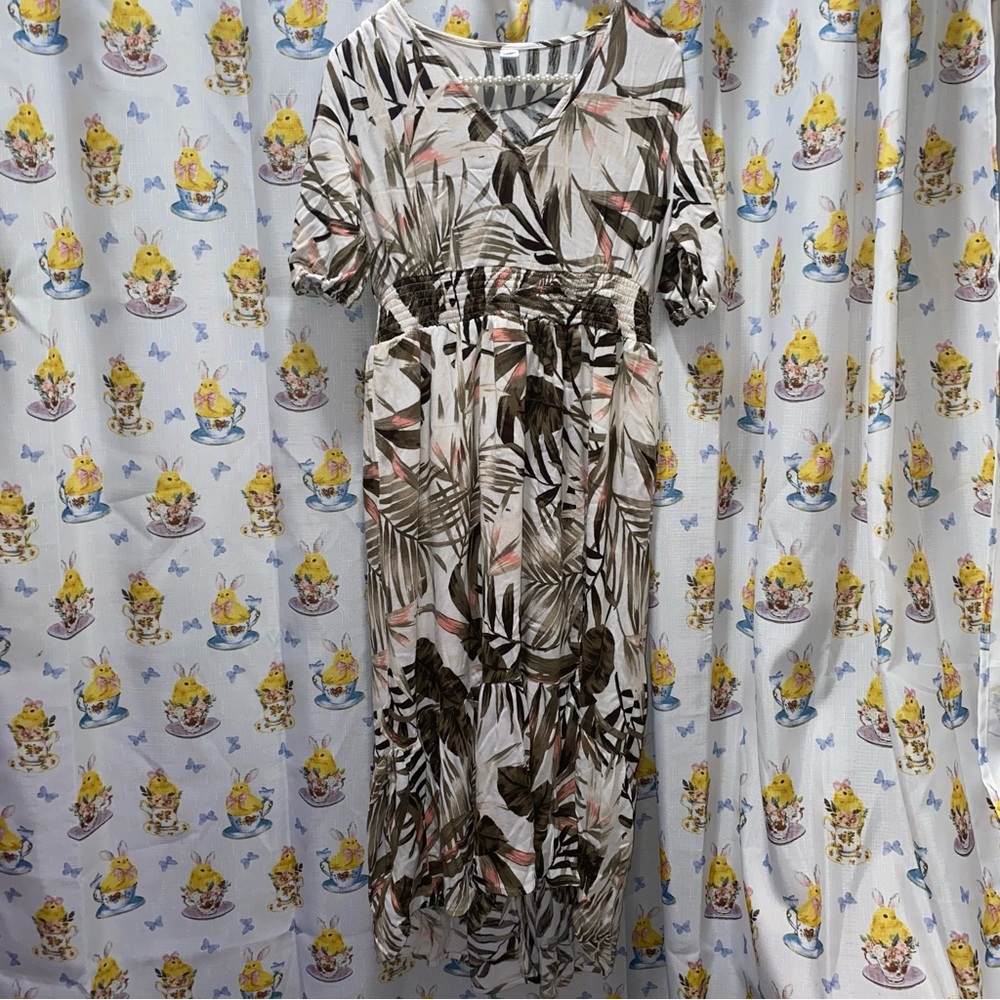 Tropical Print Maxi Dress